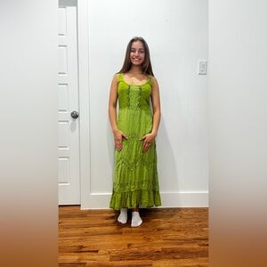 Green Sleeveless Maxi Dress